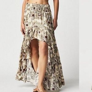 Free People Morning Sun Floral Maxi Skirt XS